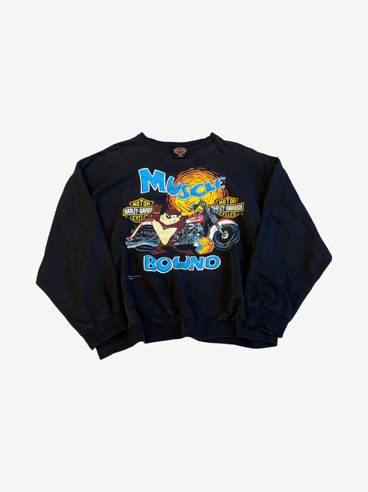 Vintage Harley Davidson Taz Muscle Bound Crewneck