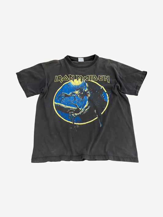 Vintage Iron Maiden Fear of the Dark tour tee in black with Eddie cover art graphic across the front.