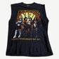 Vintage Kiss Alive Worldwide 96 97 black sleeveless cutoff tee with full makeup band photo graphic, front view