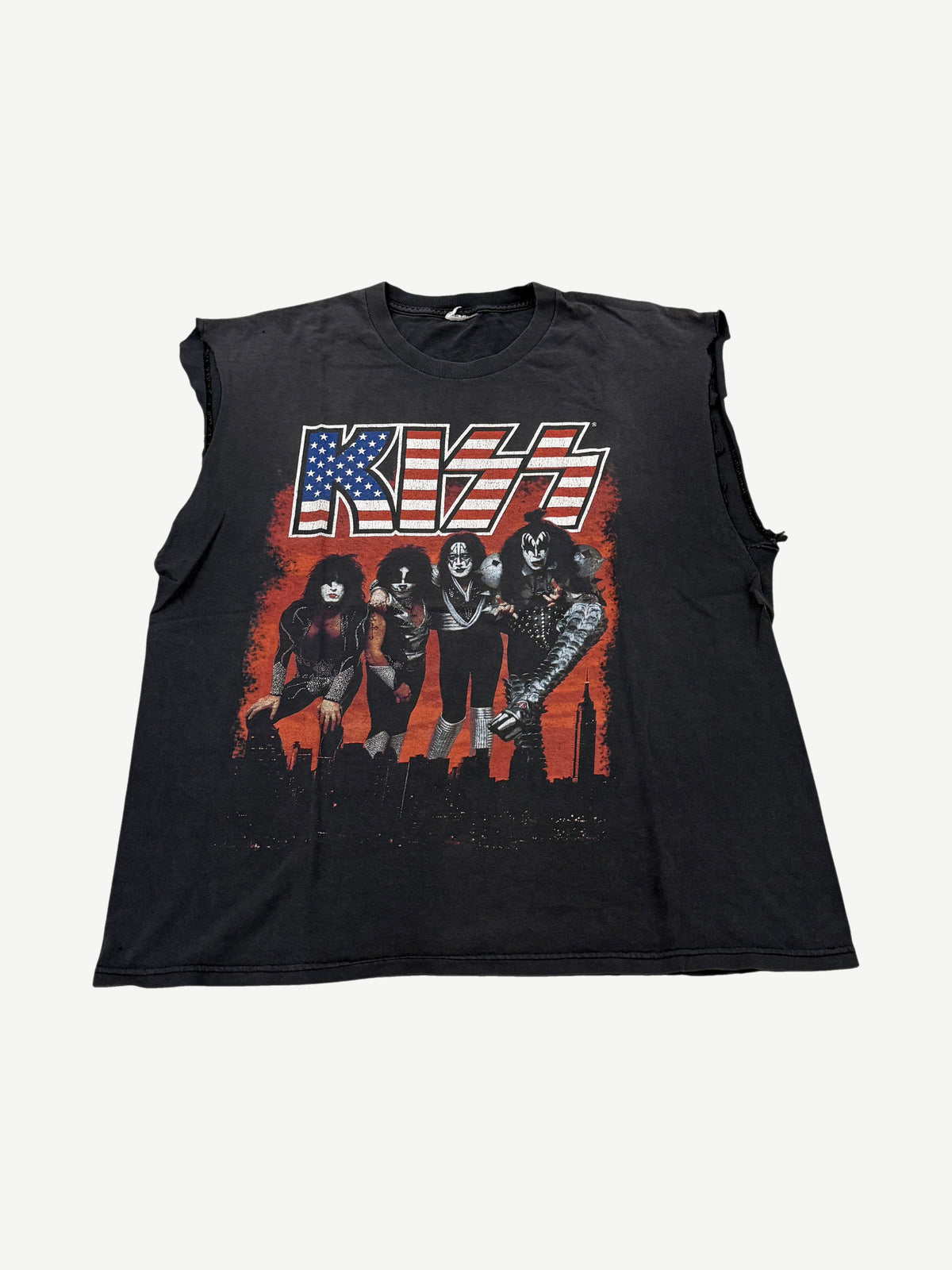Vintage Kiss American Flag Cutoff Tee