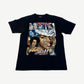 Vintage black rap tee front with Lauryn Hill photo collage, fill-text Lauryn Hill name graphic, bootleg style print.