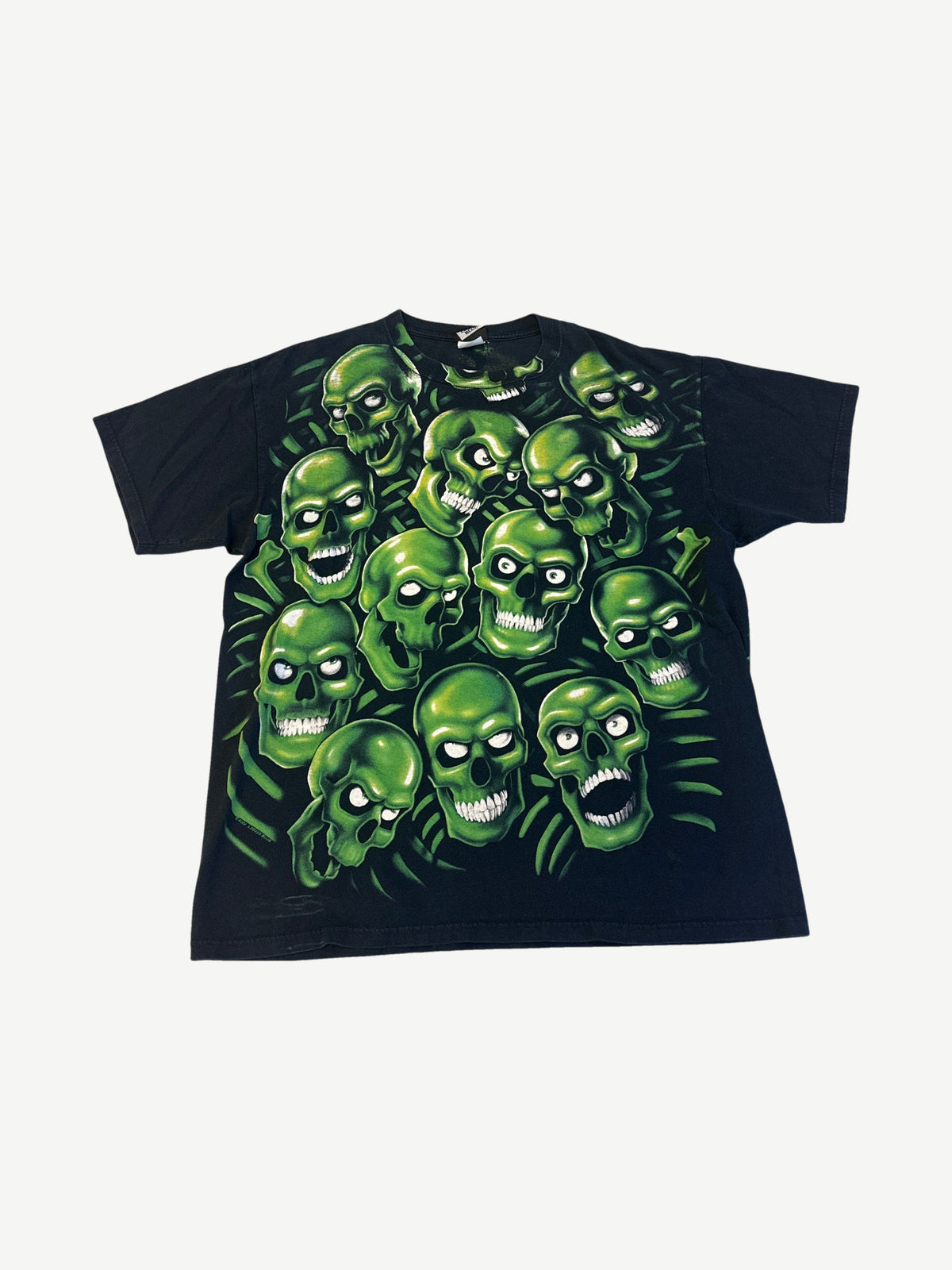 Vintage Liquid Blue Skulls Pile Tee
