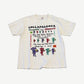 Vintage Lollapalooza music festival tour tee with multi-color band lineup graphic printed on faded black cotton.