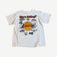 Vintage LA Lakers Royal Flush tee back view with Who's Calling NBA team logos collage print.