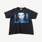 Vintage Marilyn Manson black band tee with blue tinted God is in the TV portrait album print.