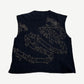 Vintage Metallica Pushead allover print tee back, sleeveless black tee with tonal serpent and skeleton graphics.
