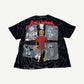 Vintage Metallica Ringmaster tee back view with red Metallica logo, skeleton figure and spider web all over print.