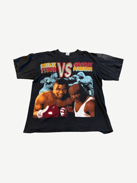 Vintage Mike Tyson George Foreman Real World Champions Rap Tee