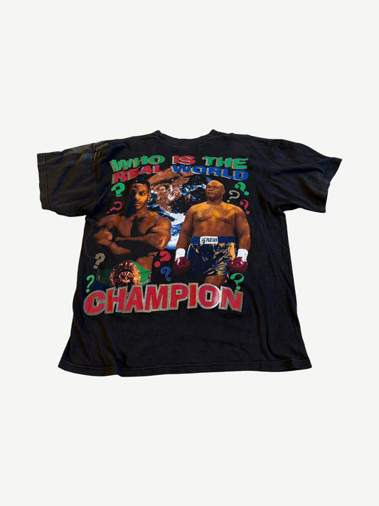 Vintage Mike Tyson George Foreman Real World Champions Rap Tee