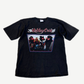 Vintage Motley Crue black band tee with Dr. Feelgood tour group photo print and red logo across the chest