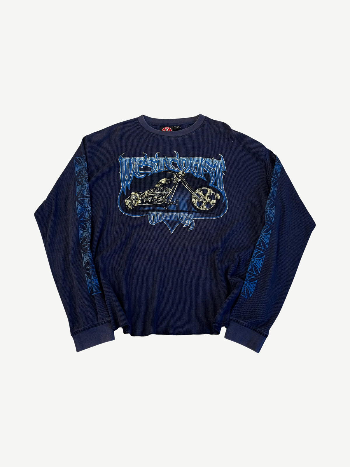 Vintage Navy West Coast Choppers Motorcycle Thermal Longsleeve