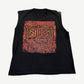 Vintage Nine Inch Nails black cutoff sleeveless tee with red textured NIN logo box print on the chest