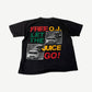 Vintage OJ Simpson Let the Juice Go tee, back view with Bronco chase photos and rasta text print