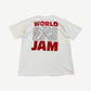 Vintage Pearl Jam World Jam European tour tee back with red World Jam text and handwritten European city list