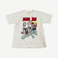 Vintage Pearl Jam World Jam European tour tee front in white with cartoon band caricatures on Europe map