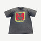 Vintage Pink Floyd faded black Division Bell tour tee with abstract red yellow face graphic and blue logo