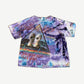 Vintage Pink Floyd Division Bell 1994 tour tee with purple blue tiedye and prism faces graphic print.