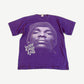Vintage purple Snoop Doggy Dogg tee with large portrait print and white graffiti-style chest logo
