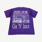Back of vintage purple Snoop Dogg tee with Doggystyle artwork and Gin N Juice white serif text