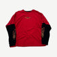 Vintage West Coast Choppers thermal long sleeve with red waffle outer layer and black double sleeve detail.