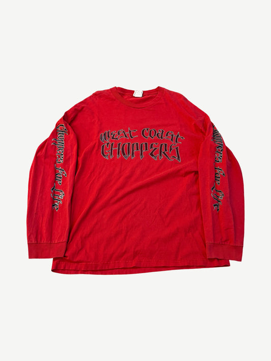 Vintage Red West Coast Choppers For Life Longsleeve