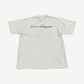 Vintage Salvatore Ferragamo Firenze tee back view in distressed white with script Ferragamo logo print