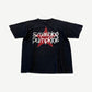 Vintage Smashing Pumpkins black tee with red star and white band logo print on front chest