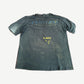 Vintage Subaru faded black tee back with cracked Subaru logo print and rally car graphic.