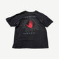 Vintage The Cult tee back view in faded black cotton showing soft wash and band tour print details