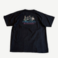 Vintage The Doors black band tee back view with small song lyric print and four band member illustration
