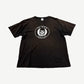 Vintage The Misfits Fiend Club tee front with white Crimson Ghost skull logo in oval on faded black cotton
