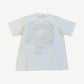 Back of vintage Simpsons white tee with print bleeding through and lightly stained vintage cotton wash