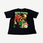 Vintage Tiger Woods rap tee black with bootleg golf champion photo collage print and red logo.