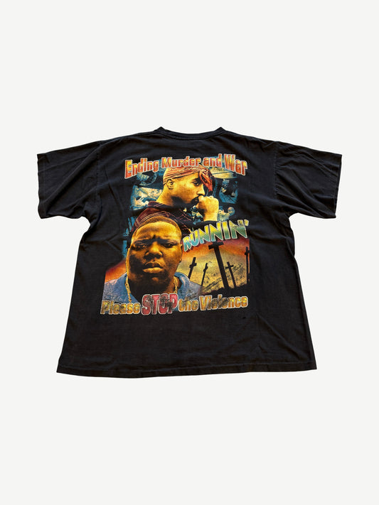 Vintage Tupac Biggie Memorial Stop The Violence Rap Tee