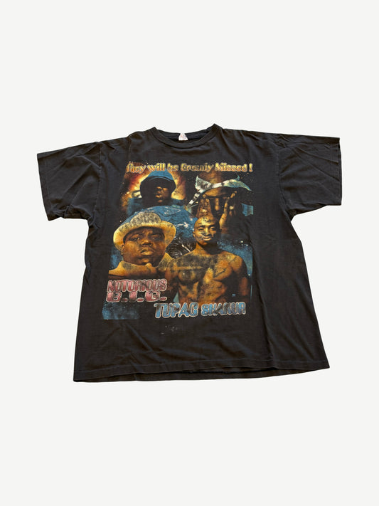Vintage Tupac Biggie Memorial Stop The Violence Rap Tee