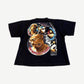 Vintage Tupac So Many Tearz rap tee back with circular Tupac collage and lightning bolt graphics.