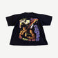 Vintage Tupac Shakur black rap tee front with All Eyez on Me photo collage and purple chrome text.