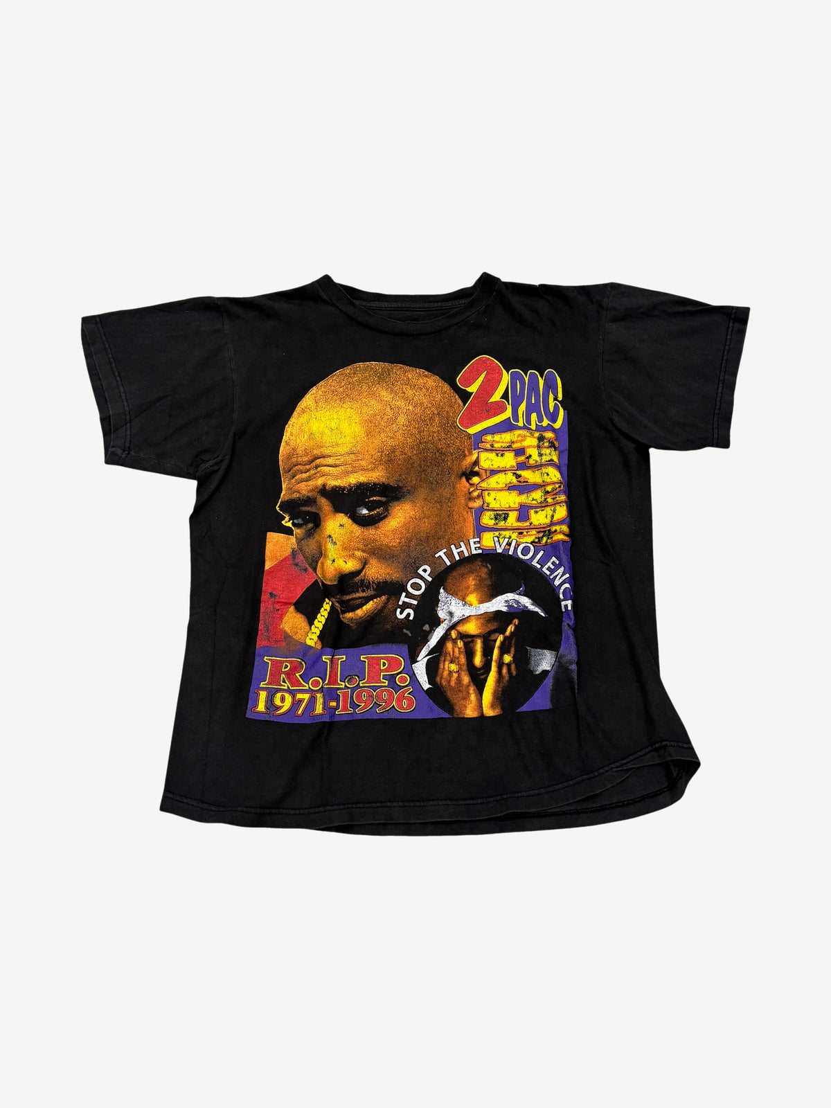 Vintage Tupac Shakur Stop the Violence Memorial Rap Tee