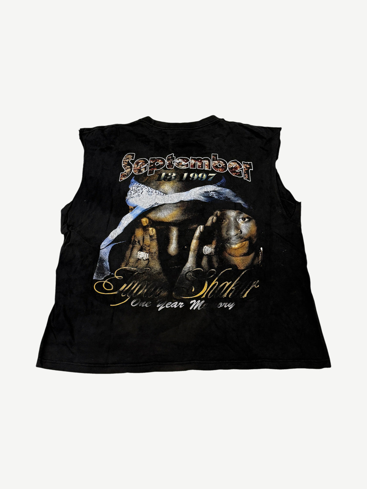 Vintage Tupac Shakur Thug Life Memorial Cutoff Tee