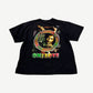 Vintage Bob Marley Wake Up and Live tee back view in faded black with smaller commemorative back print