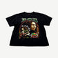 Vintage Bob Marley Wake Up and Live tee in black with portrait graphic and red yellow green print