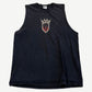 Vintage West Coast Choppers black sleeveless cutoff tee with CFL crown shield logo chest print