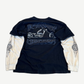 Vintage West Coast Choppers black double-layered longsleeve with white iron cross logo at chest