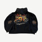 Vintage West Coast Choppers hoodie back, flame chopper motorcycle graphic and Long Beach script