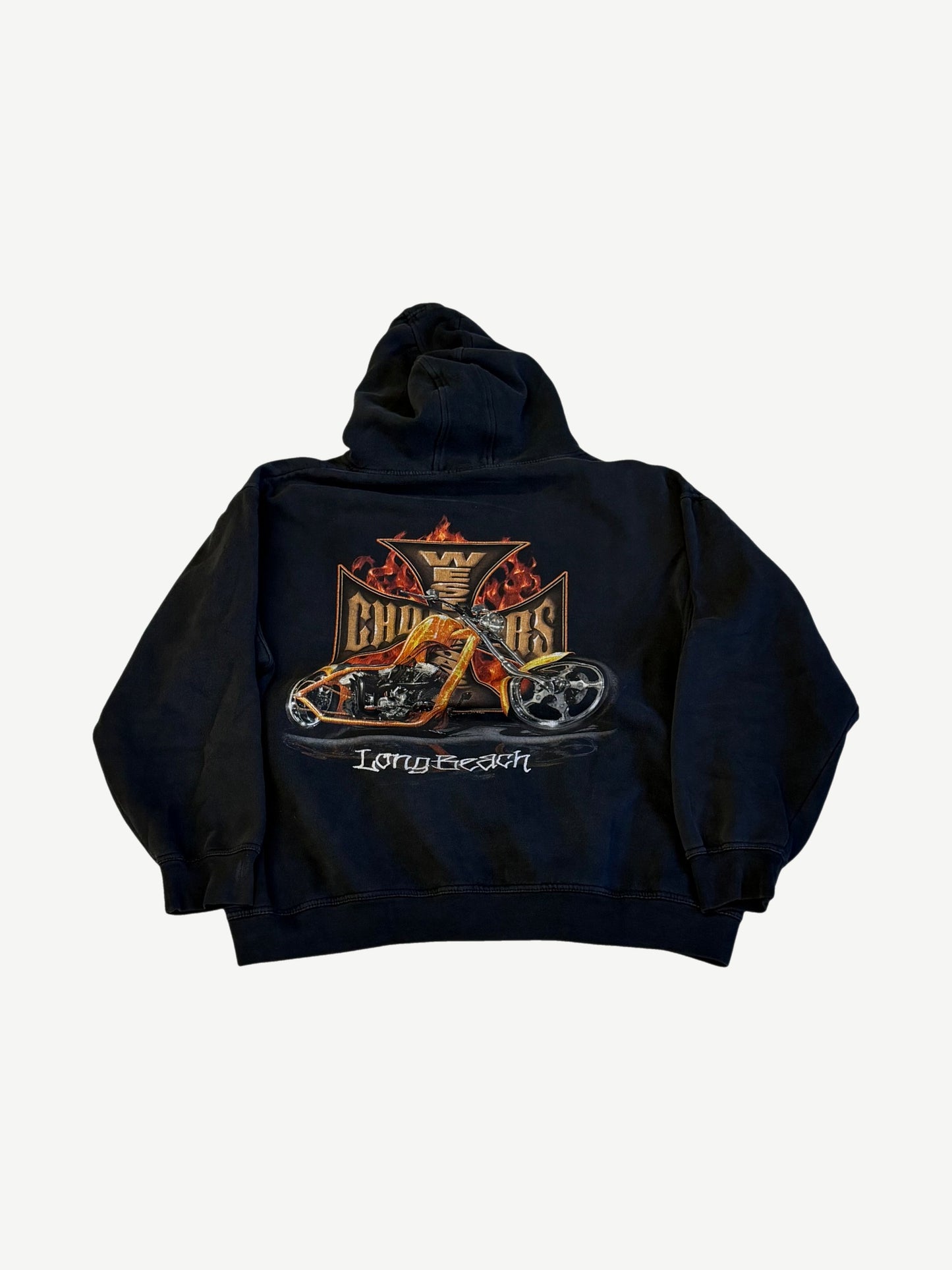 Vintage West Coast Choppers Flame Motorcycle Hoodie