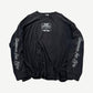 Vintage West Coast Choppers black longsleeve front with chrome iron cross logo and Choppers For Life sleeves.