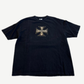 Vintage West Coast Choppers black tee front with gold and tan iron cross Choppers center logo