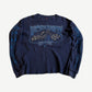 Vintage West Coast Choppers navy waffle thermal longsleeve front with chopper bike graphic and blue sleeve prints