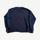 Vintage West Coast Choppers navy waffle thermal longsleeve back view with blue patterned tape down sleeves