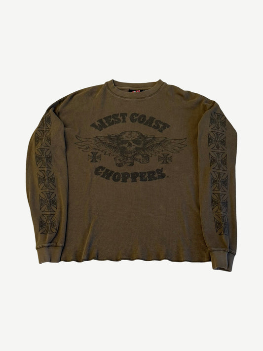 Vintage West Coast Choppers Olive Green Thermal Longsleeve